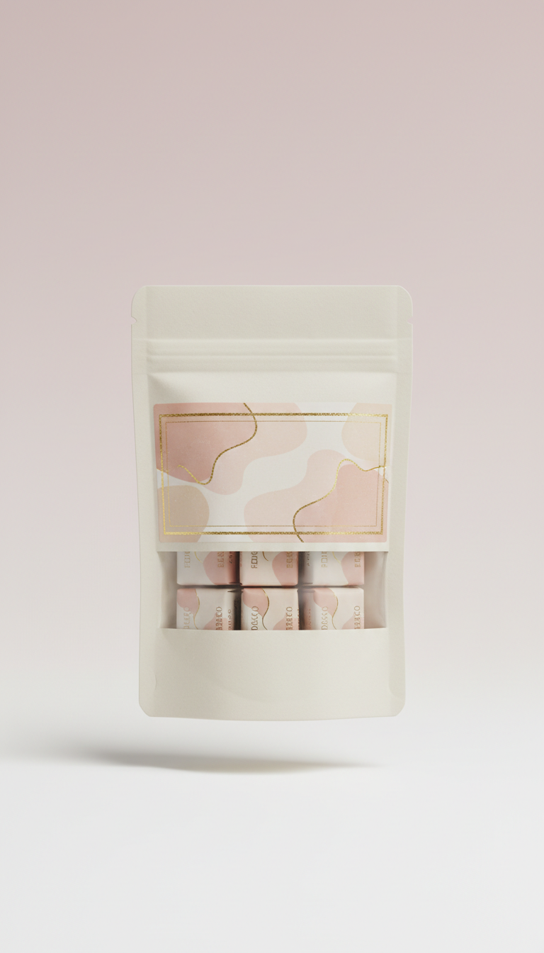 Sachet de bonbons étiquette pastel personnalisée